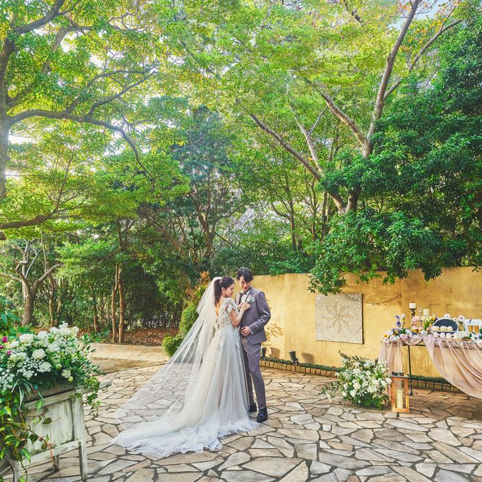 [ウエディングフォト]2つのチャペルやロケで海岸or和庭園で撮影