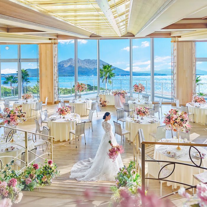 当日TEL予約OK＼最大180万★豪華10大特典／桜島と海の絶景！NEW演出&試着体験＊料理で選ばれる式場の美食堪能