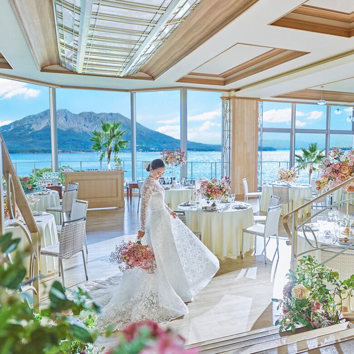 《桜島と海を満喫！鹿児島県１位受賞》大聖堂×豪華3万相当の黒毛和牛コース試食