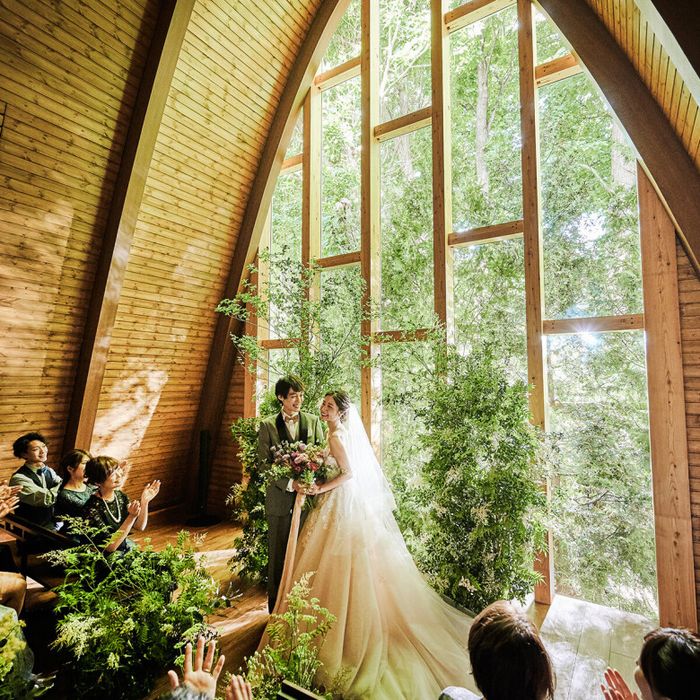 《最新口コミ高評価★森のチャペル挙式が無料》緑溢れる寛ぎの貸切邸宅でおもてなしW＊黒毛牛コース試食＆ドレス試着