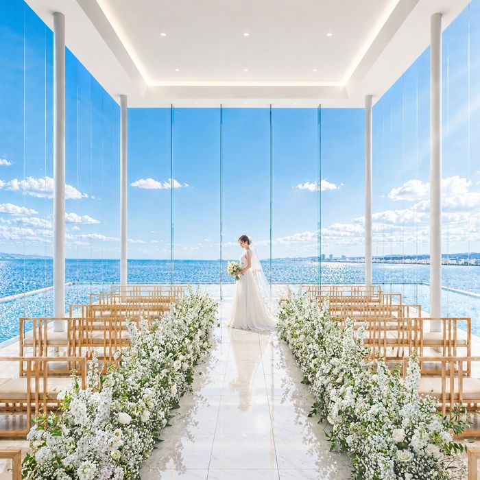 ［水曜日限定］海と空の絶景花嫁体験*170万特典&6品試食付