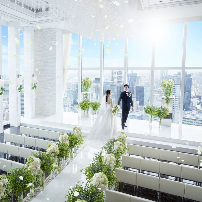 残▲BIGフェア\ドレス優待&最大145万特典/大阪駅直結*天空チャペルでの感動挙式入場体験×選べる2つの会場見学×三ツ星シェフ監修*豪華試食《さらに1件目見学なら挙式料全額プレゼント》