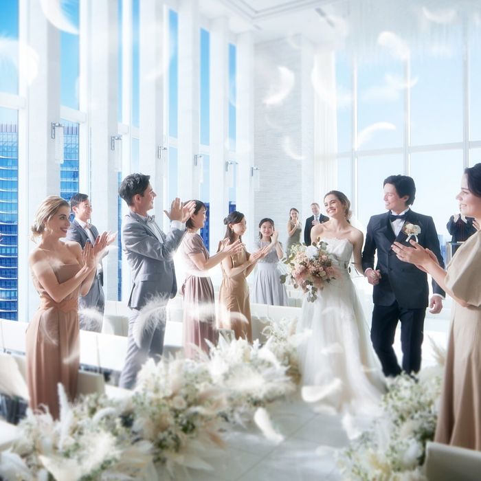 ＼直前OK／限定3組【全員貰えるフルコースペアチケット1万円】ウエディングアイテム140万優待×地上150Ｍの眺望を堪能！天空チャペルでの感動挙式体験×豪華試食