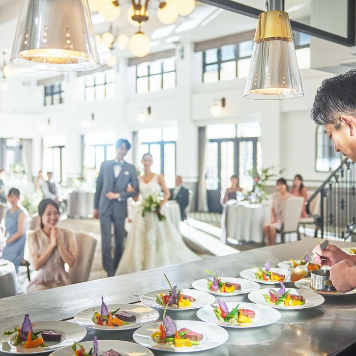 残1【美食体験】出来立てを愉しむライブキッチン試食＆本格模擬挙式