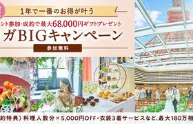 参加無料・先着順!結婚式のイメージが1日でぐっと深まる【The 東京 メガBIGキャンペーン】開催♡最大6.8万円分ギフト特典&最大180万円相当の成約特典も!のアイキャッチ画像