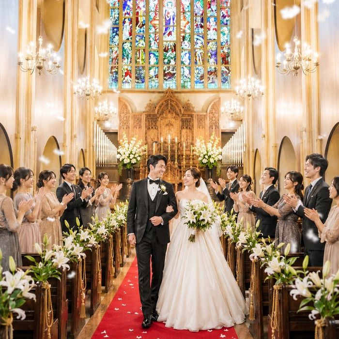 【7万ギフト付】憧れ大聖堂×演出体験*黒毛和牛&オマール試食