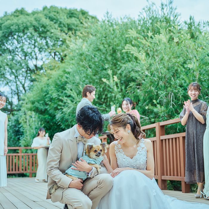 ≪ペットと一緒の結婚式≫大切な家族と緑溢れる上質邸宅を貸切*黒毛和牛コース試食付き