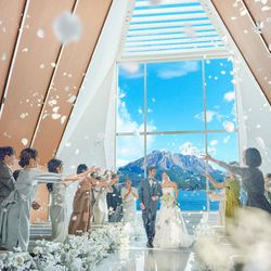 直近◎\超得170万円優待◆8万円ギフト贈呈/ドレス全額無料×とろける和牛試食×海と空の桜島チャペル♪