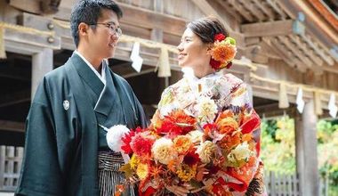 【出雲大社挙式+お食事会プラン/送迎付き/お衣裳/ヘアメイク着付け/写真】出雲市内のお着付け場所あり