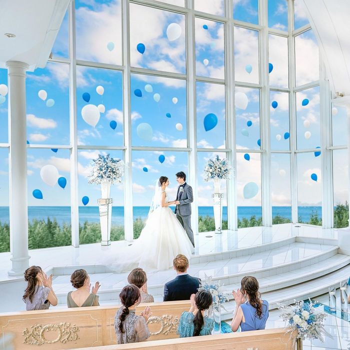 ◆豪華10大特典◆海×空*天空チャペル×試食×ガーデン貸切W体験