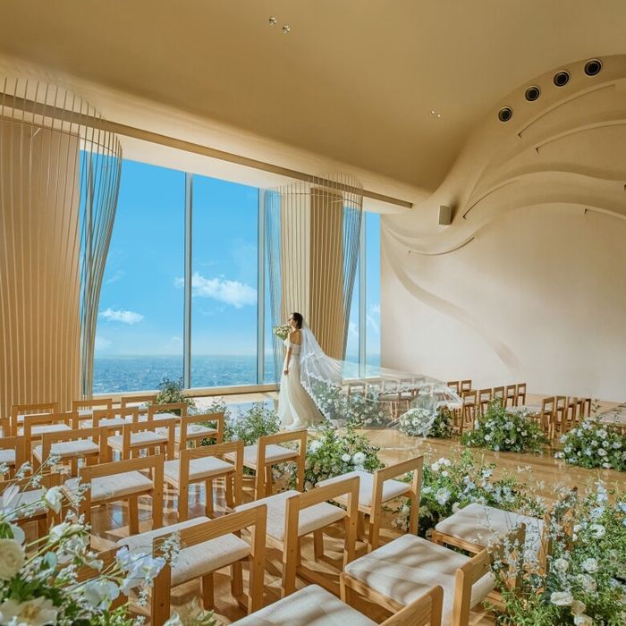 【料理コースランクUP等豪華150万優待】少人数×天空チャペル