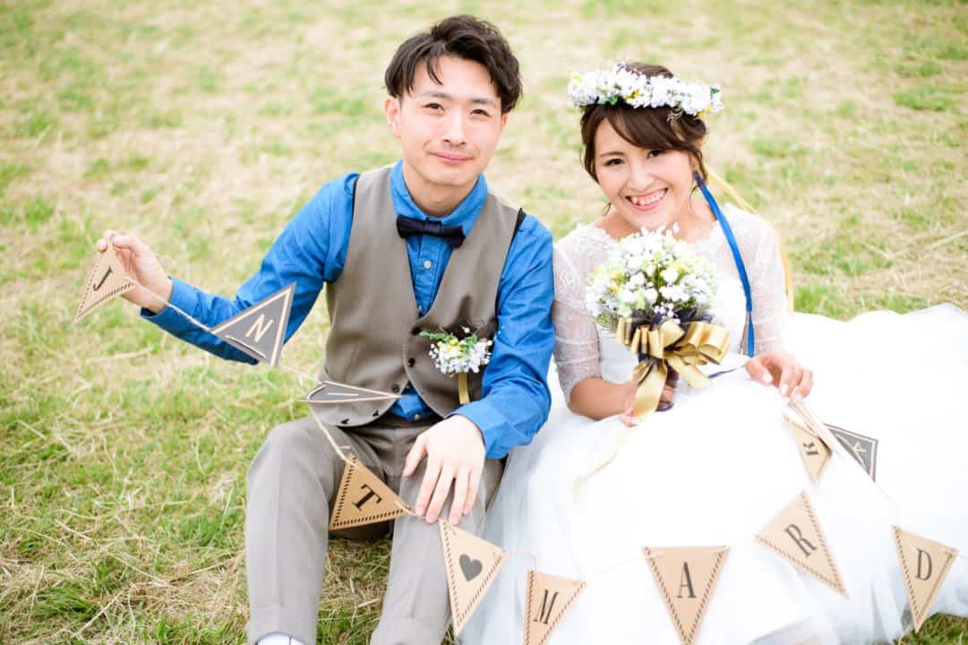 ウェディング　結婚式　花冠　花かんむり