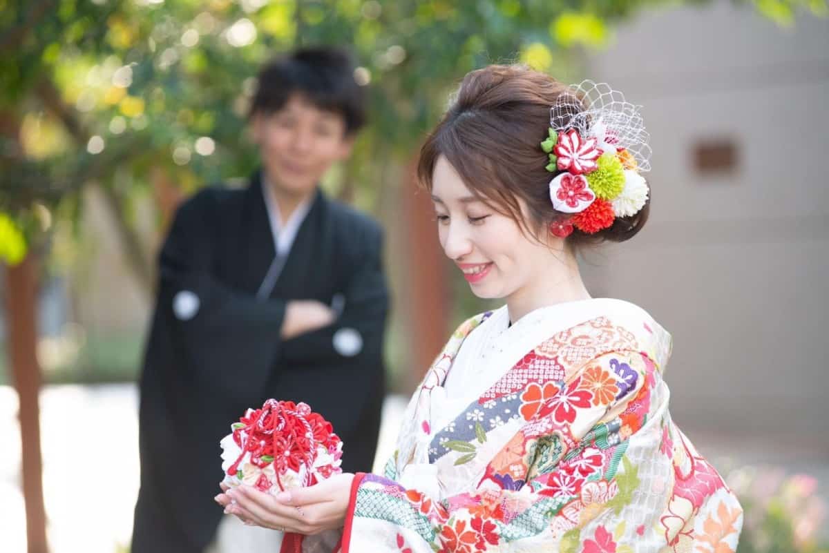 ボールブーケ　結婚式　前撮り　ウェディング　花嫁