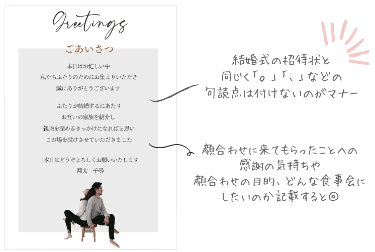 両家顔合わせのしおり(1見開き目)