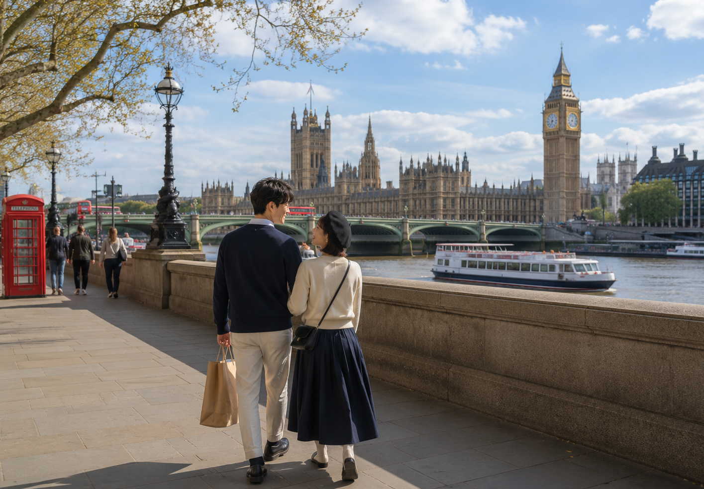 フランスとイギリスを巡るハネムーンのイメージ